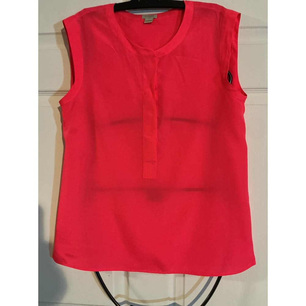 J.Crew Womens Pink Sleeveless Hidden Button Placket Blouse E8261 Size 6